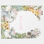 Girl Safari Blanket Fleecedecke (Vorderseite (Horizontal))