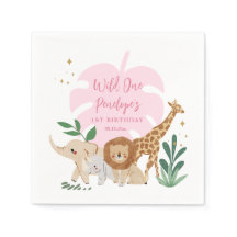 Girl Safari Geburtstagsparty Napkins