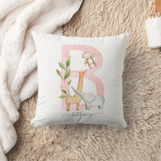 Girl Safari Kinderzimmer Monogram Kissen (Decke)