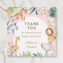 Girl-Safari-Tiere boho Baby-Dusche Geschenkanhänger