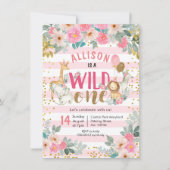 Girl-Safari-Wild Einladung zum Geburtstag (Vorderseite)