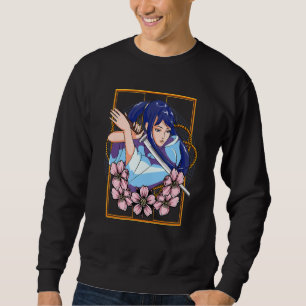 Girl Samurai Katana Warrior Japanischer Gefechter Sweatshirt