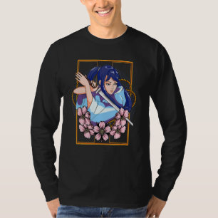 Girl Samurai Katana Warrior Japanischer Gefechter T-Shirt