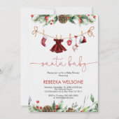 Girl Santa Baby Weihnachten Baby Dusche Einladung (Vorderseite)