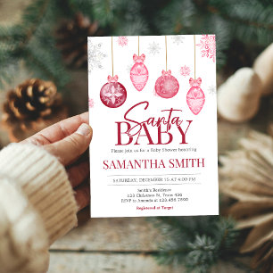 Girl Santa Baby Weihnachtsdusche Einladung