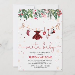 Girl Santa Baby-Weihnachtsdusche Einladung