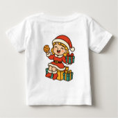 Girl Santa with Cookies and Gifts Baby T-shirt (Rückseite)