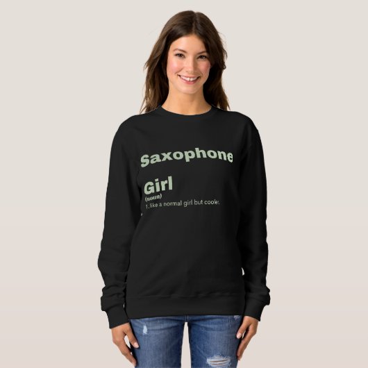 Girl - Saxophon Sweatshirt (Vorne ganz)