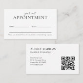 Girl Scannable QR Code White Terminkarte (Vorne/Hinten)