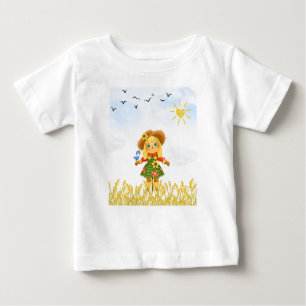 Girl Scarecrow Bird auf Arm Baby T-shirt