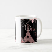 Girl-schicke Retro-Mode-Paris-Eiffelturm Kaffeetasse (VorderseiteRechts)