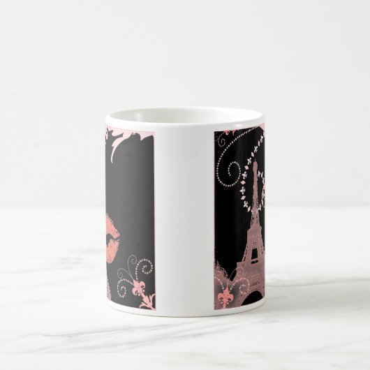 Girl-schicke Retro-Mode-Paris-Eiffelturm Kaffeetasse (Mittel)