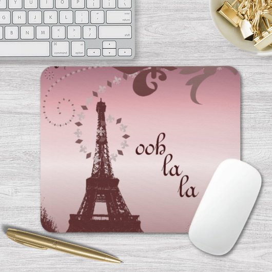Girl-schicke Retro-Mode-Paris-Eiffelturm Mousepad