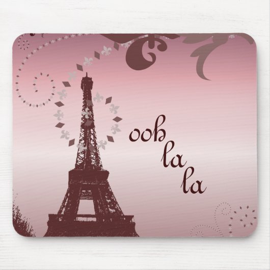 Girl-schicke Retro-Mode-Paris-Eiffelturm Mousepad (Vorne)