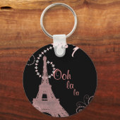 Girl-schicke Retro-Mode-Paris-Eiffelturm Schlüsselanhänger (Vorderseite)