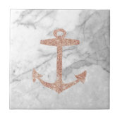 Girl-schicke Strand Rose Goldanker weißer Marmor Fliese (Vorderseite)