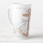 Girl-schicke Strand Rose Goldanker weißer Marmor Milchtasse (Linke Ecke)