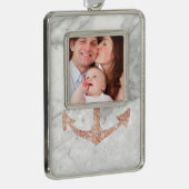 Girl-schicke Strand Rose Goldanker weißer Marmor Rahmen-Ornament Silber (Rechts)