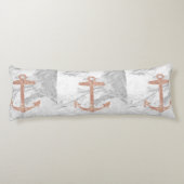 Girl-schicke Strand Rose Goldanker weißer Marmor Seitenschläferkissen (Rückseite)