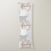 Girl-schicke Strand Rose Goldanker weißer Marmor Seitenschläferkissen (Vorderseite Vertikal)