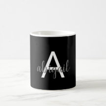 Girl-Schwarz-weißer moderner Monogramm-Name