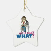 Girl Scientist Keramik Ornament (Links)