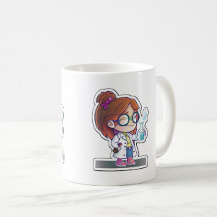 Girl Scientist Sticker Art Classic Tasse, 11 oz Kaffeetasse