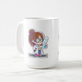 Girl Scientist Sticker Art Classic Tasse, 15 oz Kaffeetasse (Vorderseite Links)