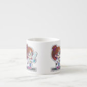 Girl Scientist Sticker Art Espresso Tasse (Vorderseite)