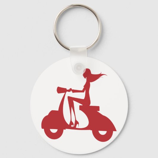 Girl Scooter rot Schlüsselanhänger (Vorderseite)