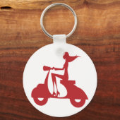 Girl Scooter rot Schlüsselanhänger (Vorderseite)