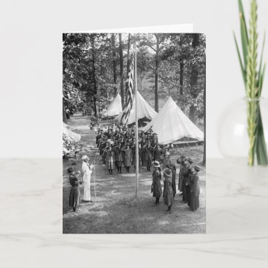 Girl Scout Flag-Raising: 1919 Karte (Vorderseite)