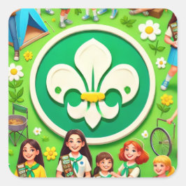 Girl Scout Honor Quadratischer Aufkleber