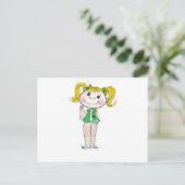 Girl Scout Junior Behaltend Versprechen Postkarte (Stehend Vorderseite)