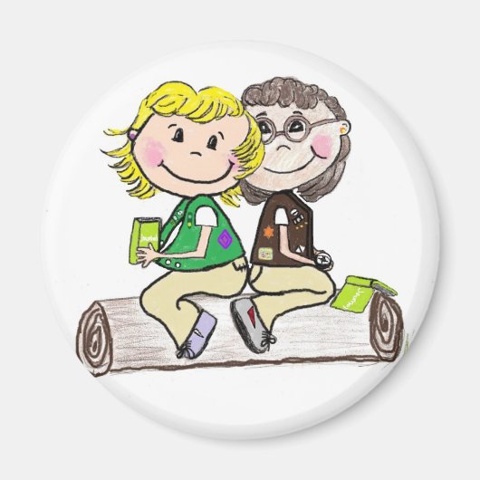 Girl Scout Junior Brownie Outdoor Magnet (Vorne)
