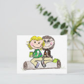 Girl Scout Junior Brownie Outdoor Postkarte (Stehend Vorderseite)