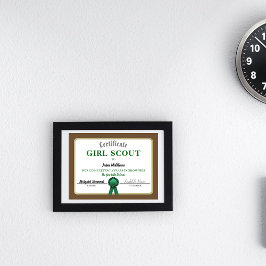 Girl Scouting Brownies Service Certificate