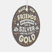 Girl Scouting macht neue Freunde Ornament Aus Metall (Vorderseite Rechts)