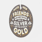 Girl Scouting macht neue Freunde Ornament Aus Metall (Vorderseite links)