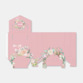 Girl Script Monogram Blush Pink Floral Geschenkschachtel (Ungefaltet)