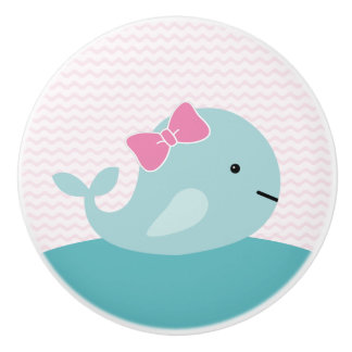 Girl Sea Life Whale Kinderzimmer Drawer Pull Knob Keramikknauf