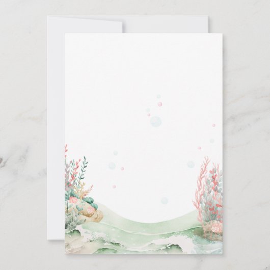 Girl Sea Turtle Baby Dusche Einladung (Rückseite)