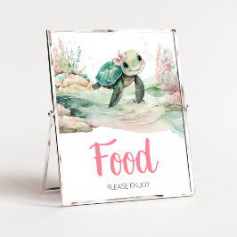 Girl Sea Turtle Baby Showfood Poster