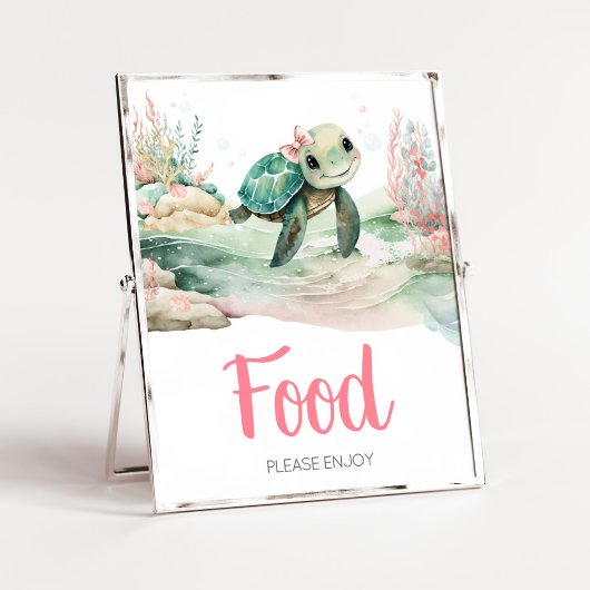 Girl Sea Turtle Baby Showfood Poster