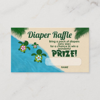 Girl Sea Turtle Honu Family Diaper Raffelkarten Begleitkarte