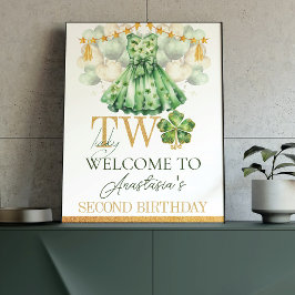 Girl Second Birthday St Patrick's Day Personalisie Poster