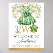 Girl Second Birthday St Patrick's Day Personalisie Poster (Vorne)