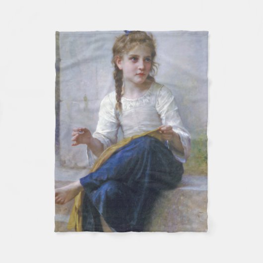 Girl Sewing, Bouguereau Fleecedecke (Vorderseite)