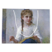 Girl Sewing, Bouguereau Große Geschenktüte (Rückseite)