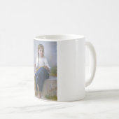 Girl Sewing, Bouguereau Kaffeetasse (VorderseiteRechts)